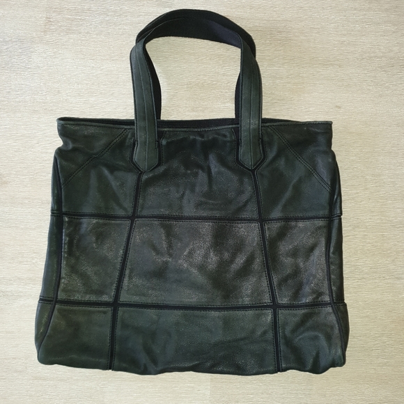 Diesel Bag Black. Leather Patches Sewn onto Canvas - Picture 3 of 7